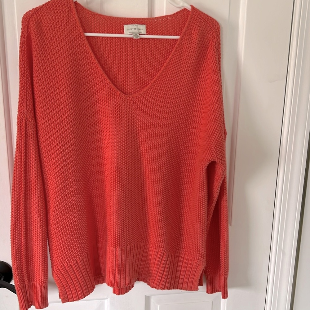Lucky Brand Knit Sweater Coral